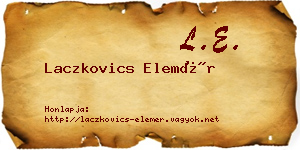Laczkovics Elemér névjegykártya