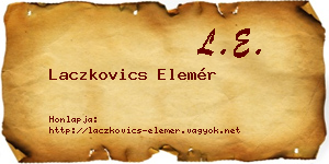 Laczkovics Elemér névjegykártya