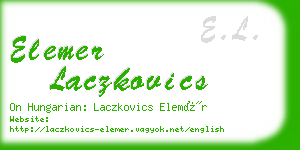 elemer laczkovics business card